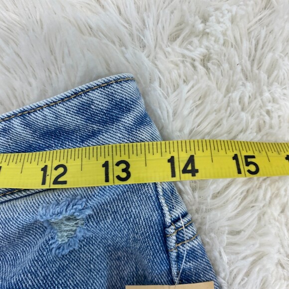 NWT Madden NYC Juniors Women's Size 3 Button Fly Blue Denim Skort Shorts - Picture 7 of 8